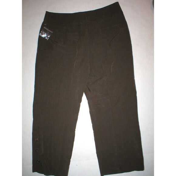 New NWT $129 Coldwater Creek Robert Kitchen Side Vent Pants Womens 6 Brown Crop - Picture 1 of 6